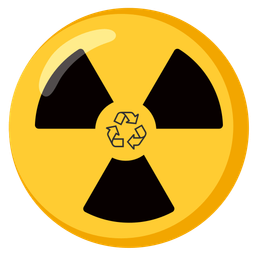 recycling symbol and radioactive