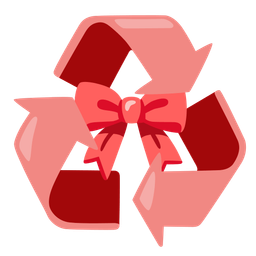 recycling symbol and ribbon