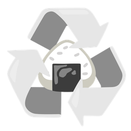 recycling symbol and rice ball