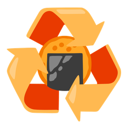recycling symbol and rice cracker