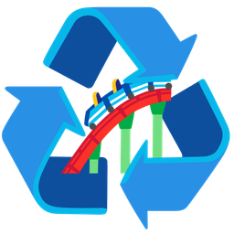 recycling symbol and roller coaster