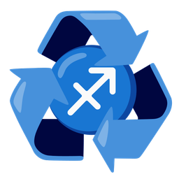 recycling symbol and Sagittarius