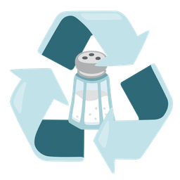recycling symbol and salt