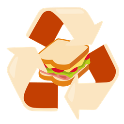 recycling symbol and sandwich