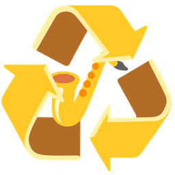 recycling symbol and saxophone