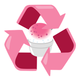 recycling symbol and shaved ice