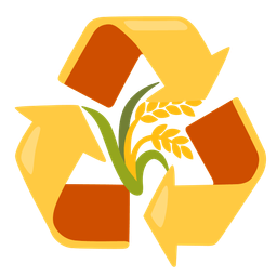 recycling symbol and sheaf of rice