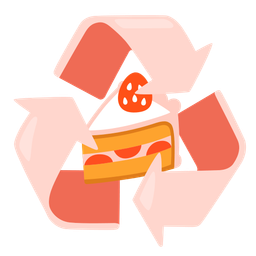 recycling symbol and shortcake