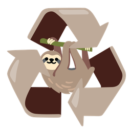 recycling symbol and sloth