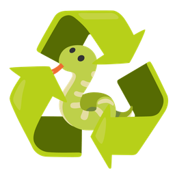 recycling symbol and snake