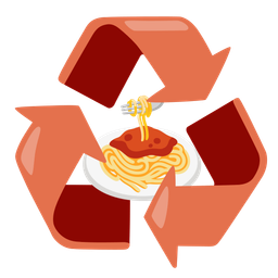 recycling symbol and spaghetti