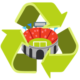 recycling symbol and stadium