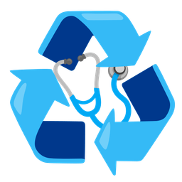 recycling symbol and stethoscope