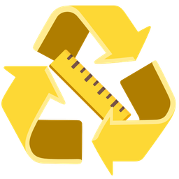 recycling symbol and straight ruler