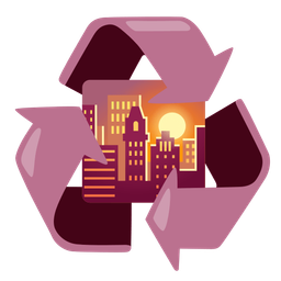 recycling symbol and sunset
