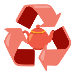 recycling symbol and teapot