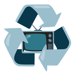 recycling symbol and television