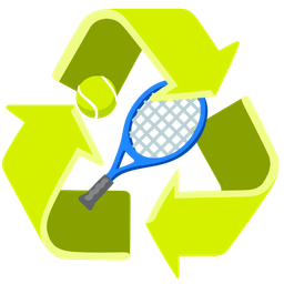 recycling symbol and tennis
