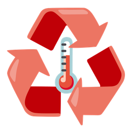 recycling symbol and thermometer