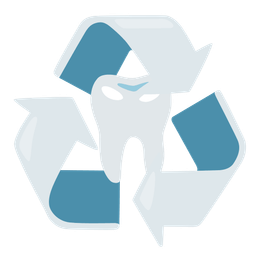 recycling symbol and tooth