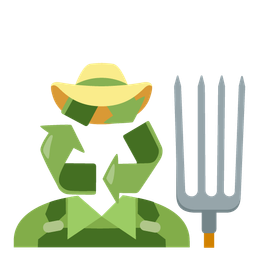 recycling symbol and tractor