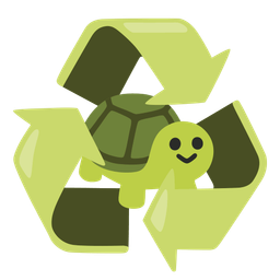 recycling symbol and turtle