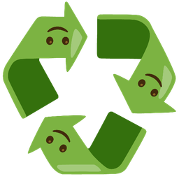 Recycling symbol and Upside-down face