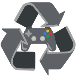 recycling symbol and video game