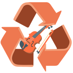 recycling symbol and violin