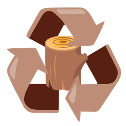 recycling symbol and wood