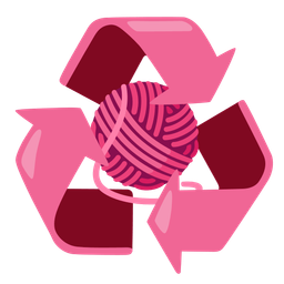 recycling symbol and yarn