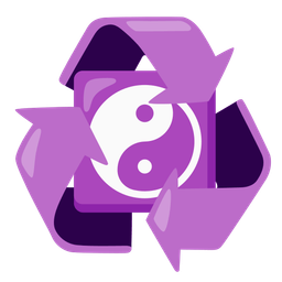 recycling symbol and yin yang
