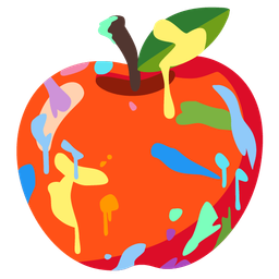 red apple and artist palette