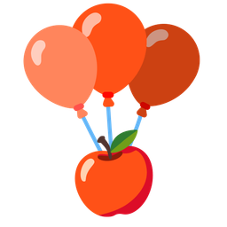 red apple and balloon