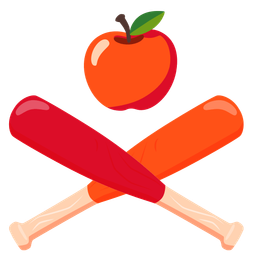 red apple and baseball