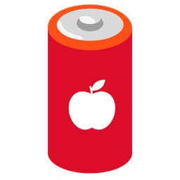 red apple and battery