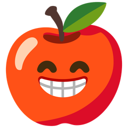 Red apple and Beaming face with smiling eyes