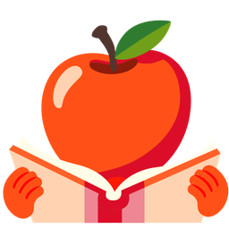 red apple and books