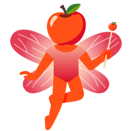 red apple and butterfly