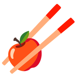 red apple and chopsticks