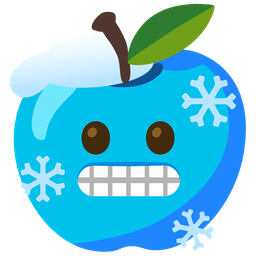 red apple and cold face