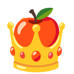 red apple and crown