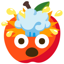 red apple and exploding head