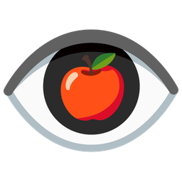 red apple and eye