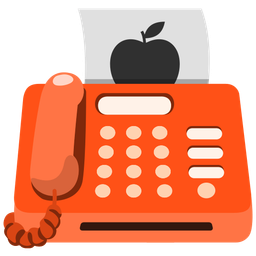 red apple and fax machine