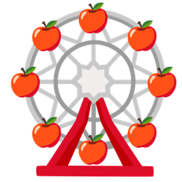 red apple and ferris wheel