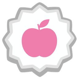 red apple and fish cake with swirl