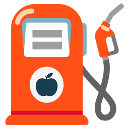 red apple and fuel pump