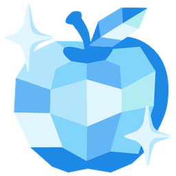 red apple and gem stone