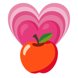 red apple and growing heart